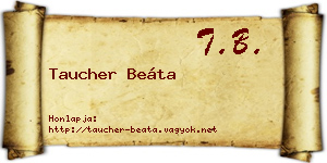 Taucher Beáta névjegykártya
